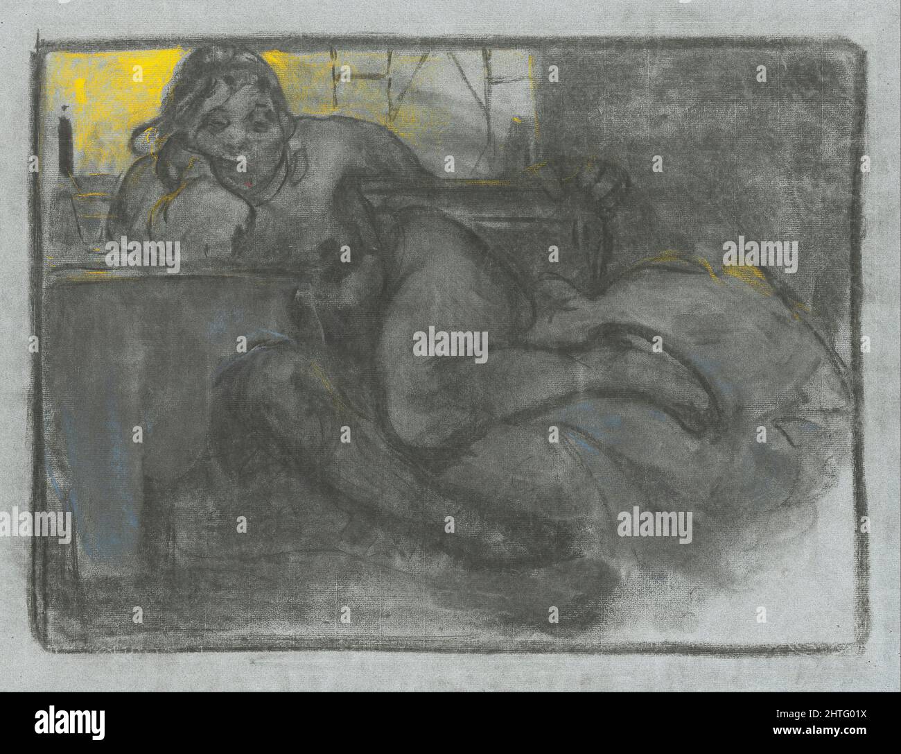 Alfons Mucha - Absinth (studio di una donna) Foto Stock
