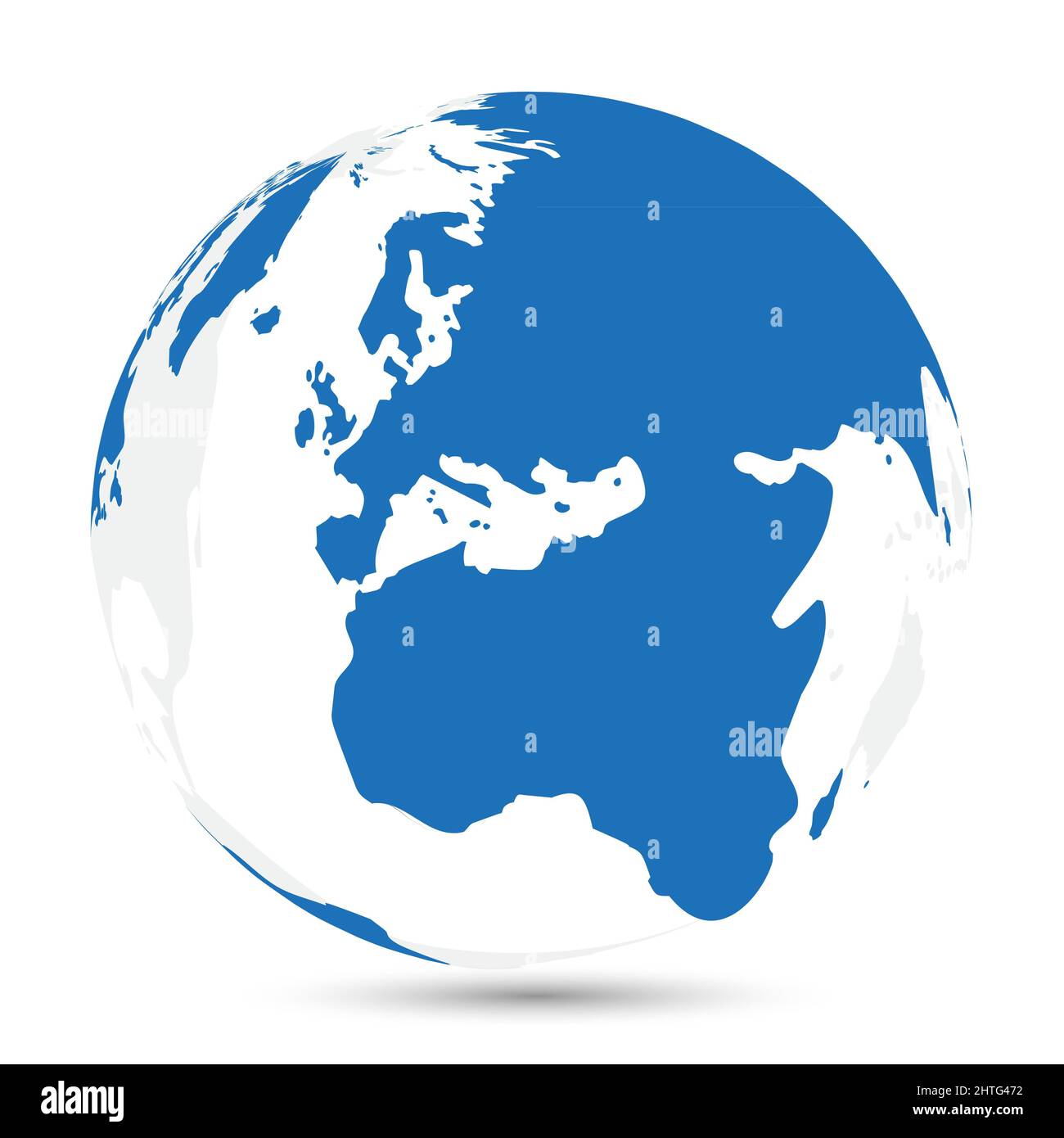 Un'illustrazione del mondo con uno sfondo bianco Foto Stock