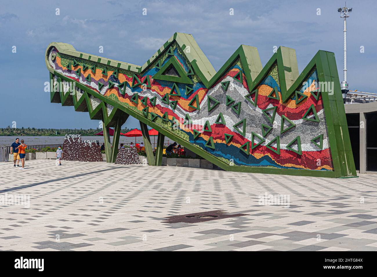 El Gran Malecón del Río lungo il fiume Magdalena, Barranquilla, Colombia. Foto Stock