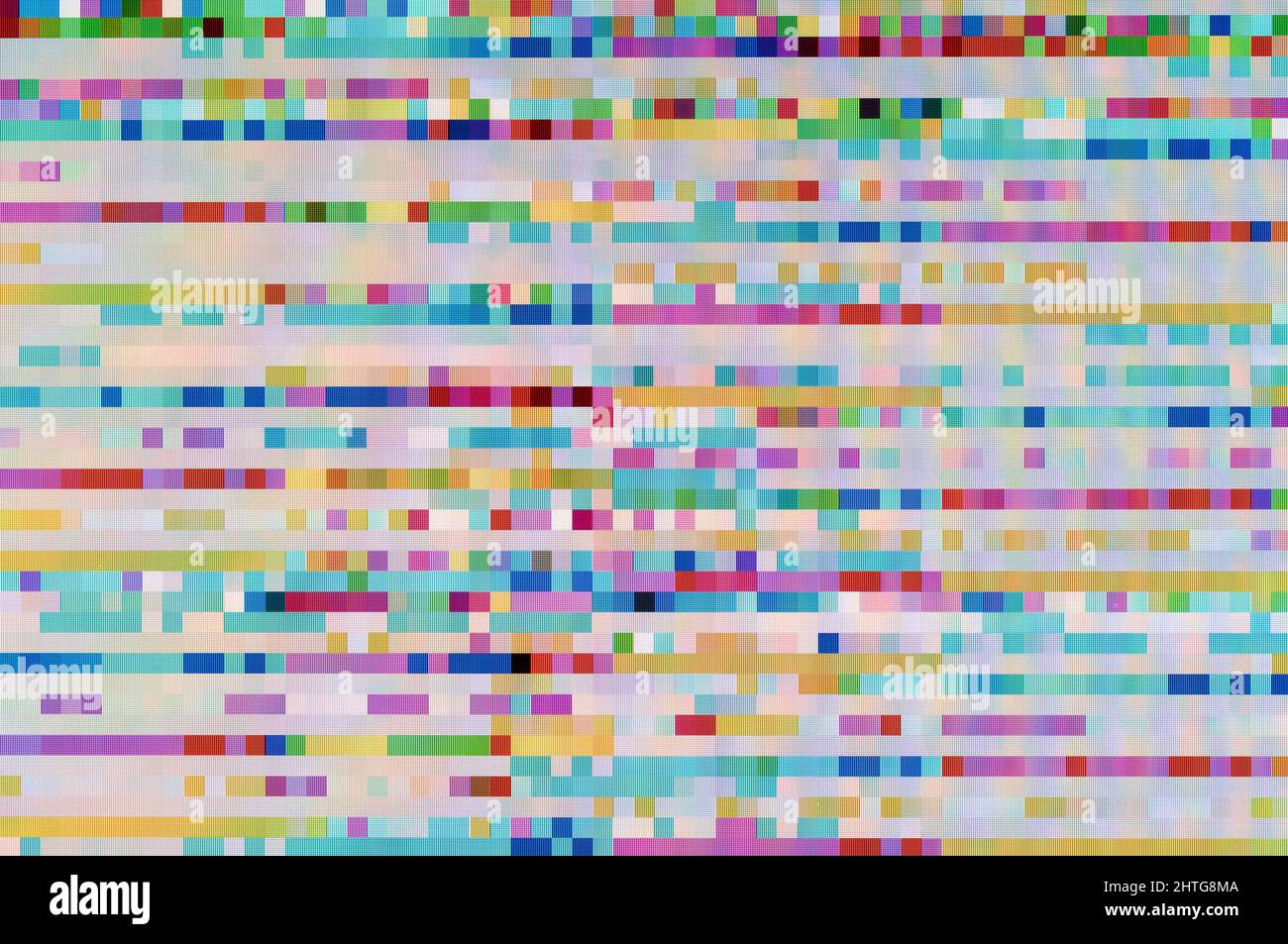 Sfondo astratto del pattern pixel di un difetto digitale. Foto Stock