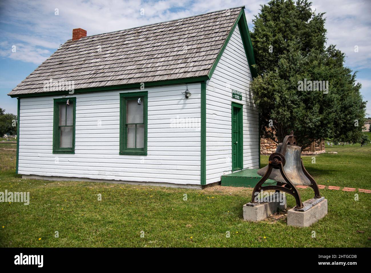 Green Mountain una casa scuola camera si è trasferita al museo Anna Miller Foto Stock