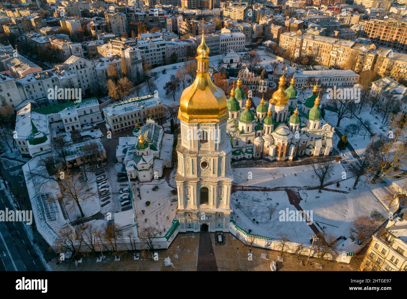 Kiev Kiev inverno ortodosso chiesa ucraina Santa Sophia Cattedrale Foto Stock