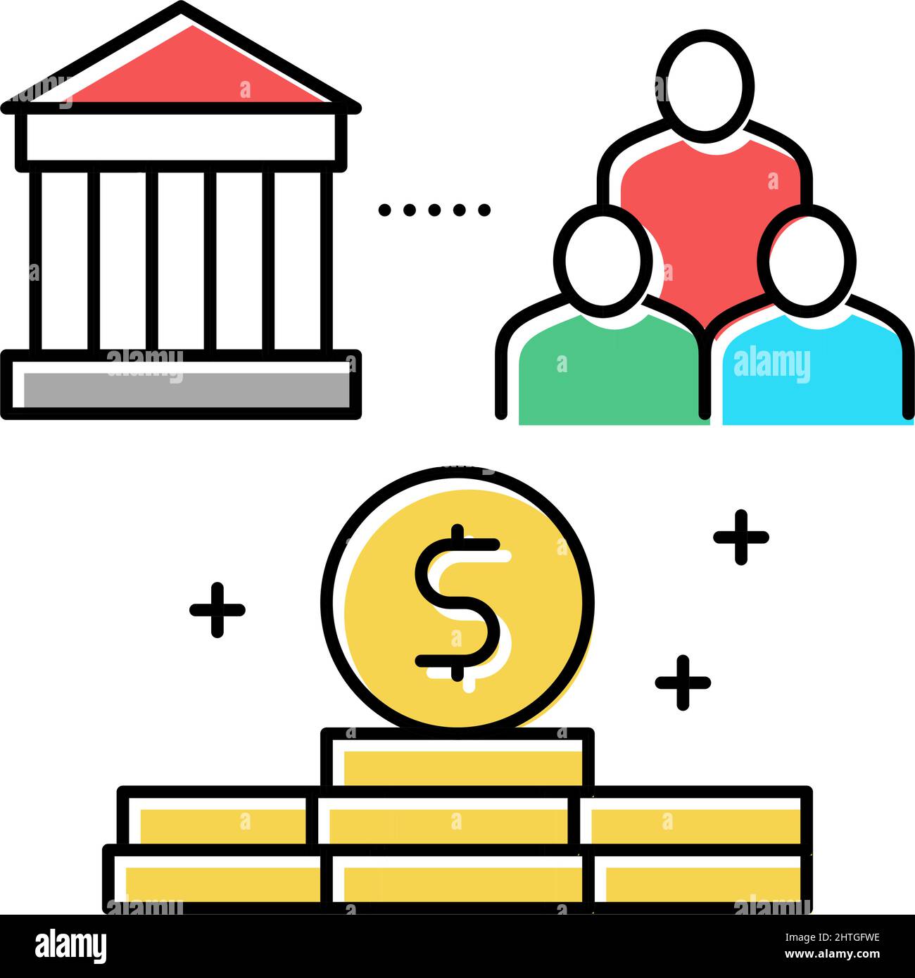 stato delle persone benefici icona colore illustrazione vettoriale Illustrazione Vettoriale