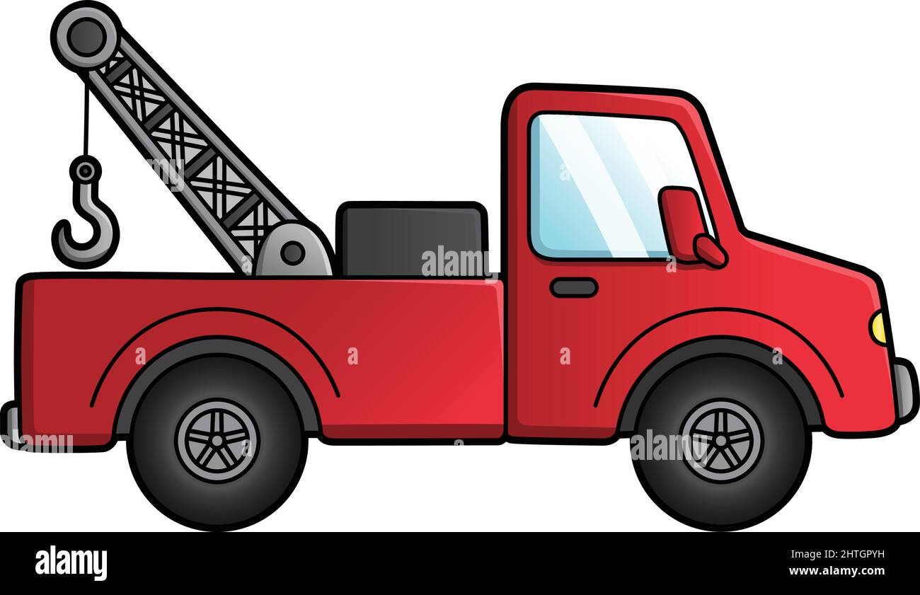 Illustrazione colorata del carrello di traino Cartoon Clipart Illustrazione Vettoriale