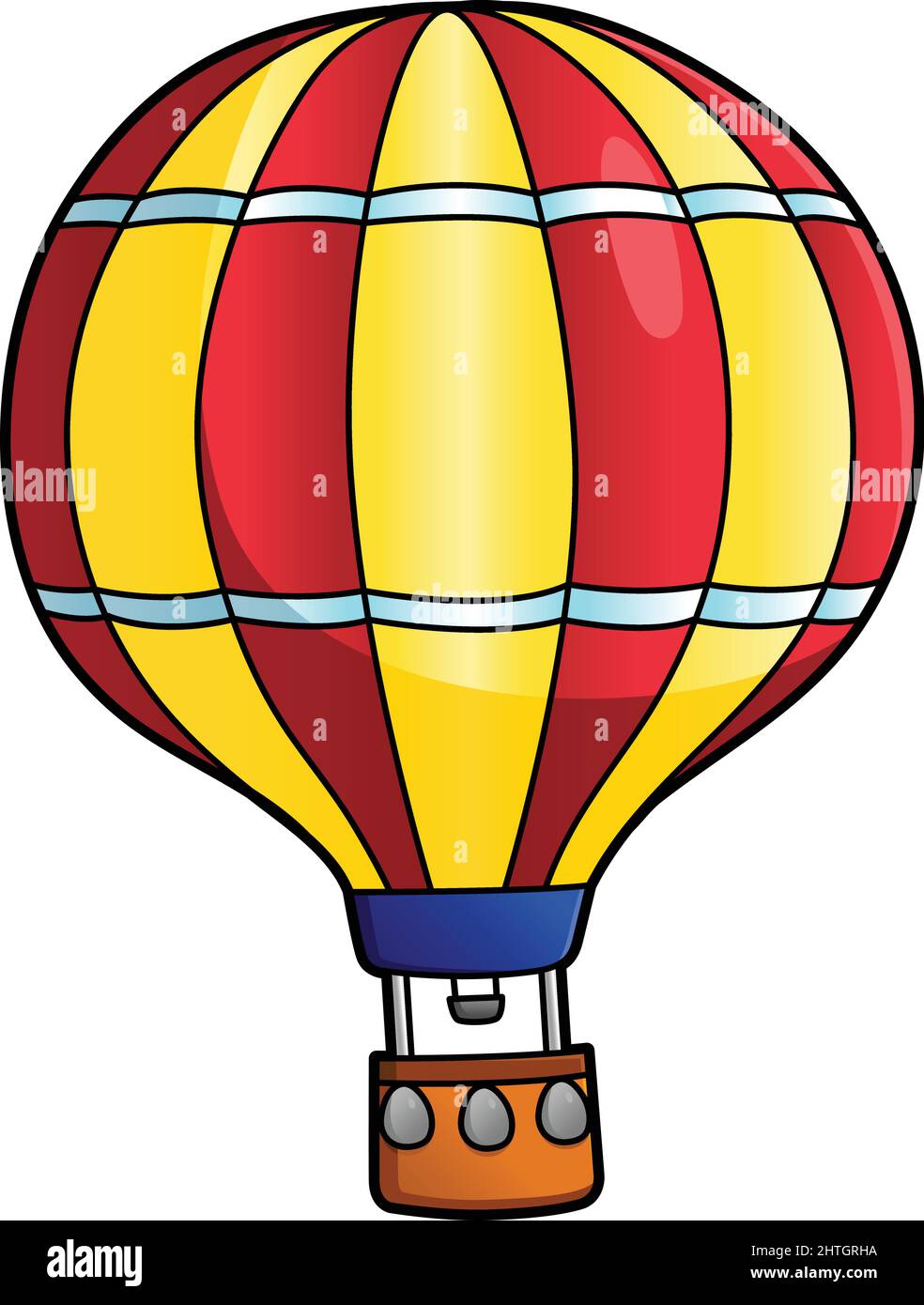 Illustrazione della Clipart del cartoon in mongolfiera Illustrazione Vettoriale