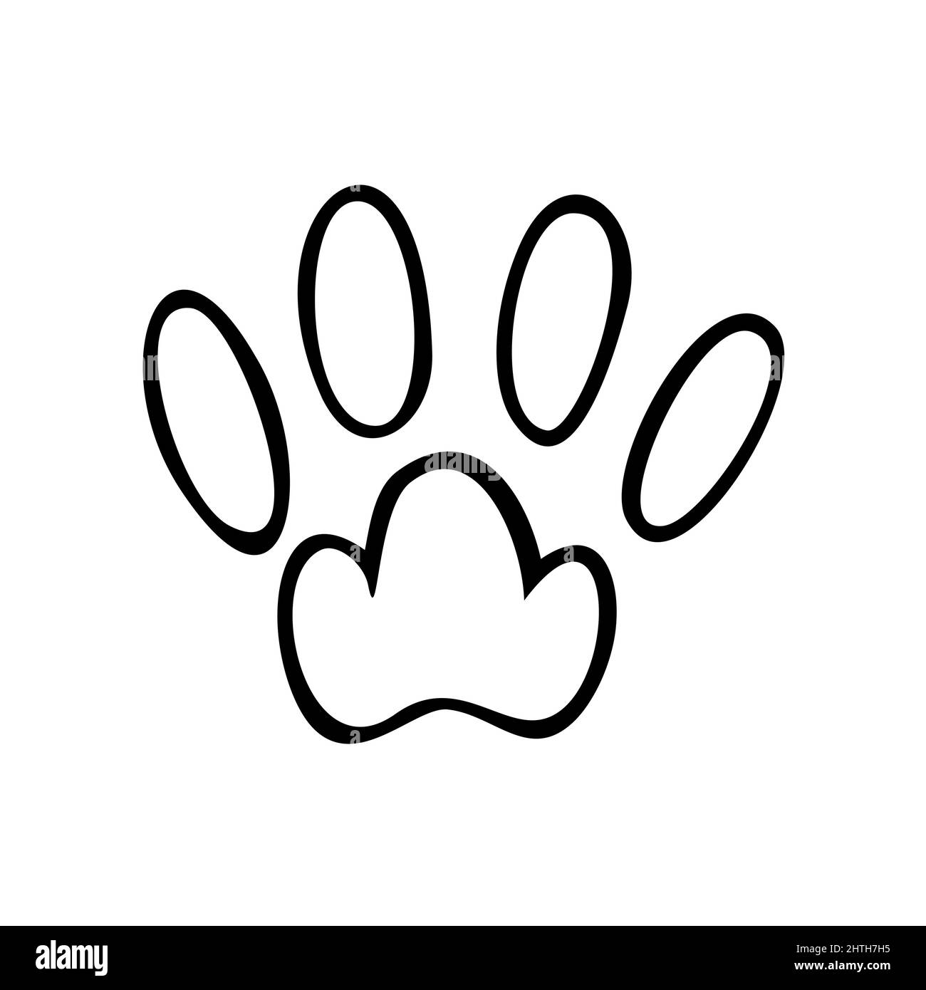 Impronte animali. Tracciare le impronte di un coniglio, coniglietto, gatto o cane. Illustrazione vettoriale isolata su sfondo bianco Illustrazione Vettoriale