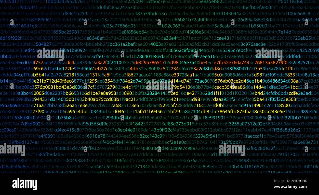 Hacked parola sullo schermo codice binario sfondo digitale. Criminalità informatica e hacking della privacy su Internet. Sicurezza di rete, attacco informatico, virus informatico. Foto Stock