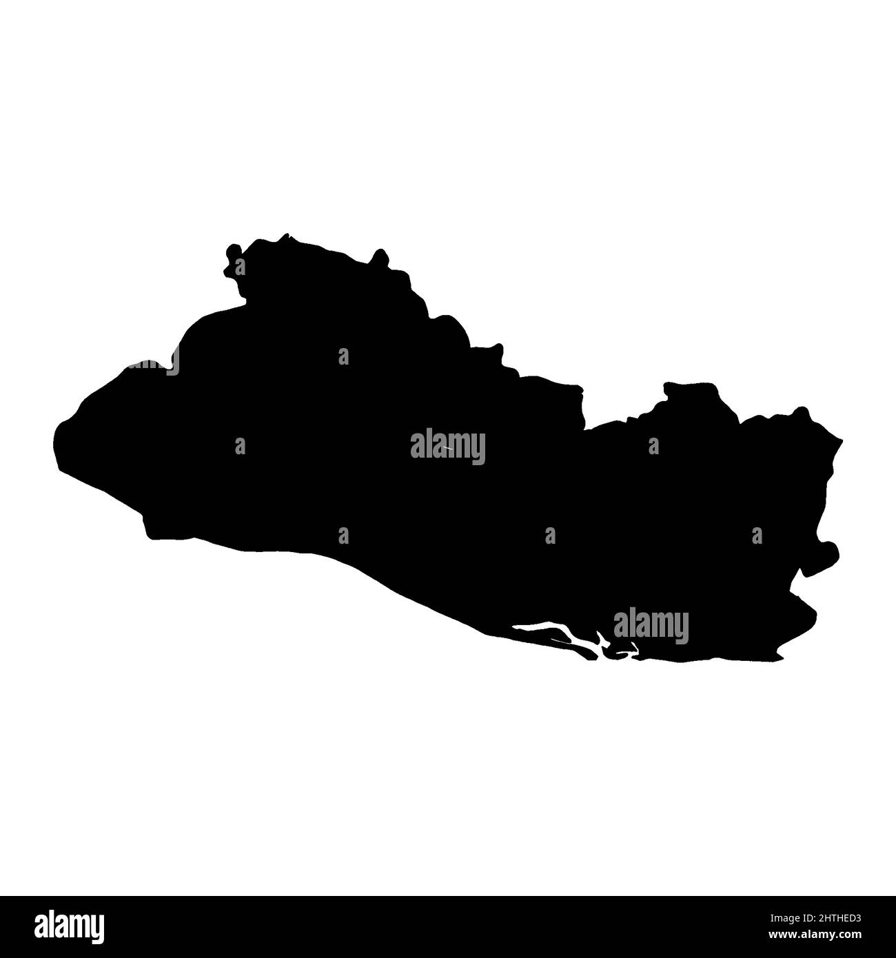 Contorno nero silhouette mappa del sud America del paese di El Salvador Foto Stock