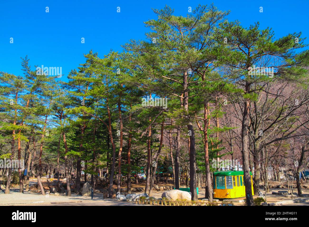 Paesaggio primaverile intorno al Parco Nazionale di Seoraksan, Corea del Sud. Foto Stock