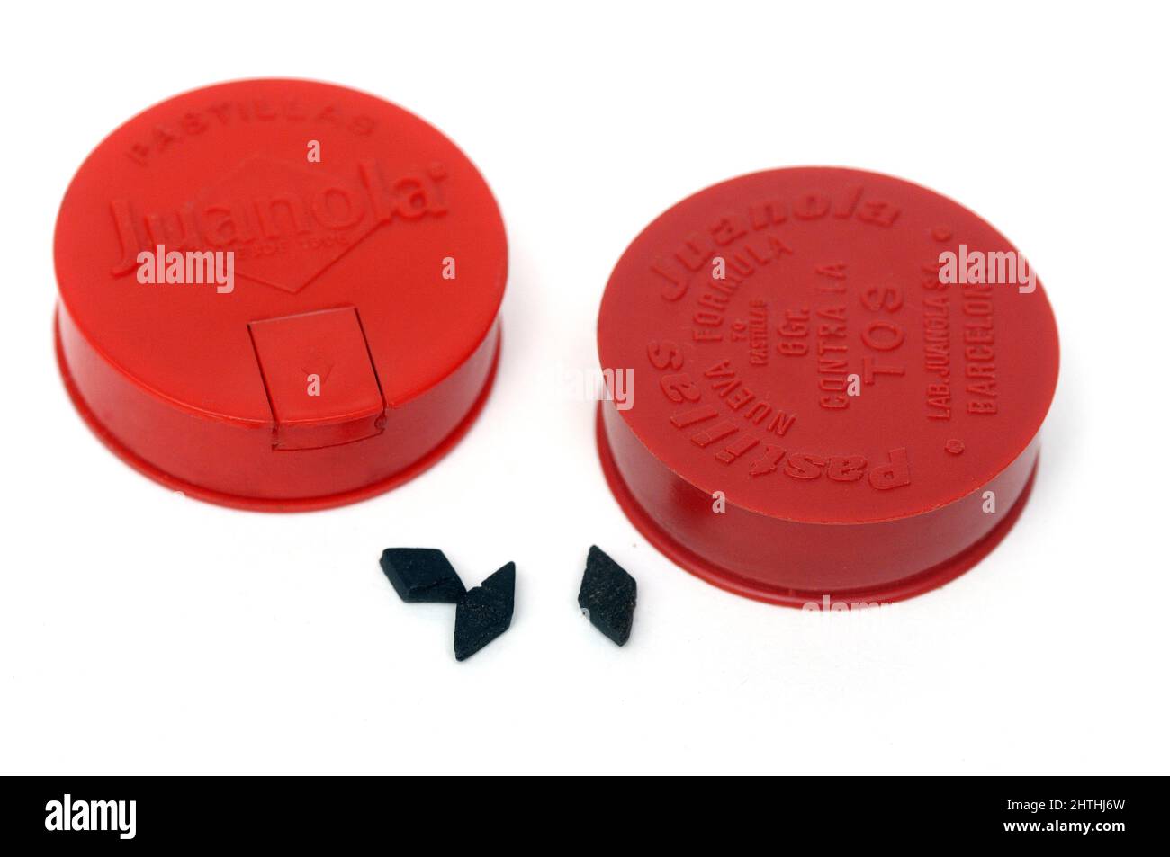 prodotti farmaceutici vintage pastillas para la tos Juanola Foto Stock