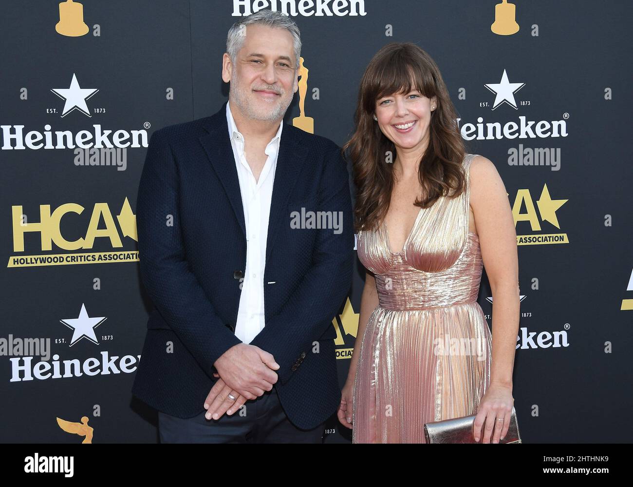 Los Angeles, Stati Uniti. 28th Feb 2022. (L-R) Myron Kerstein e Alice Brooks al 5th Annual HCA Film Awards tenutosi all'Avalon Hollywood di Los Angeles, CA lunedì 28 febbraio 2022. (Foto di Sthanlee B. Mirador/Sipa USA) Credit: Sipa USA/Alamy Live News Foto Stock