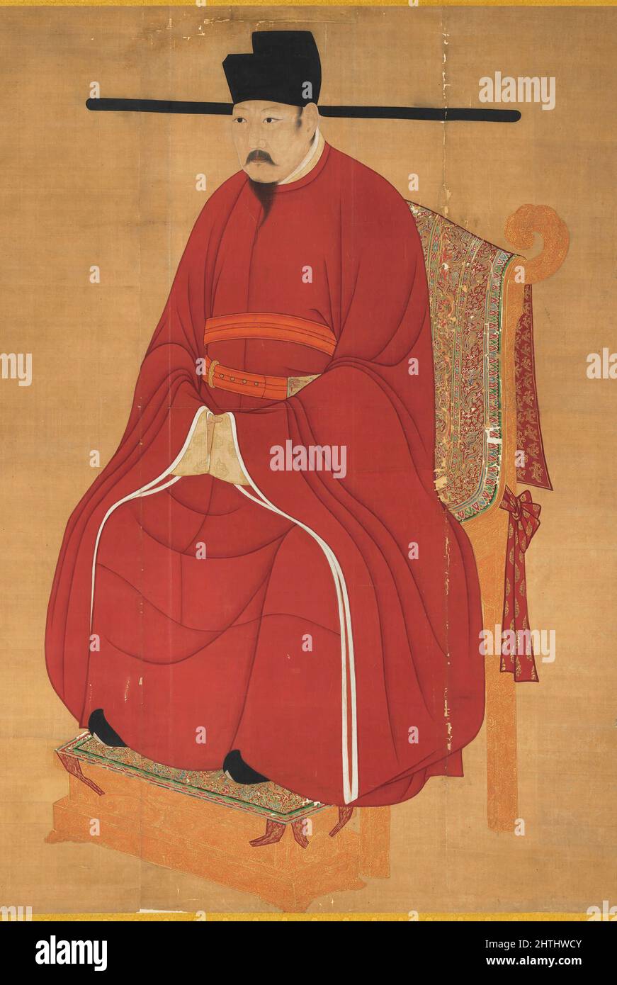 Ritratto dell'imperatore Renzong of Song (1010 – 1063), il quarto imperatore della dinastia Song della Cina Foto Stock