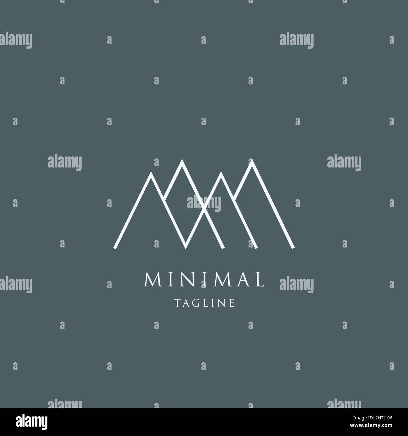 Icone minimal mountain line art logo. Illustrazione Vettoriale