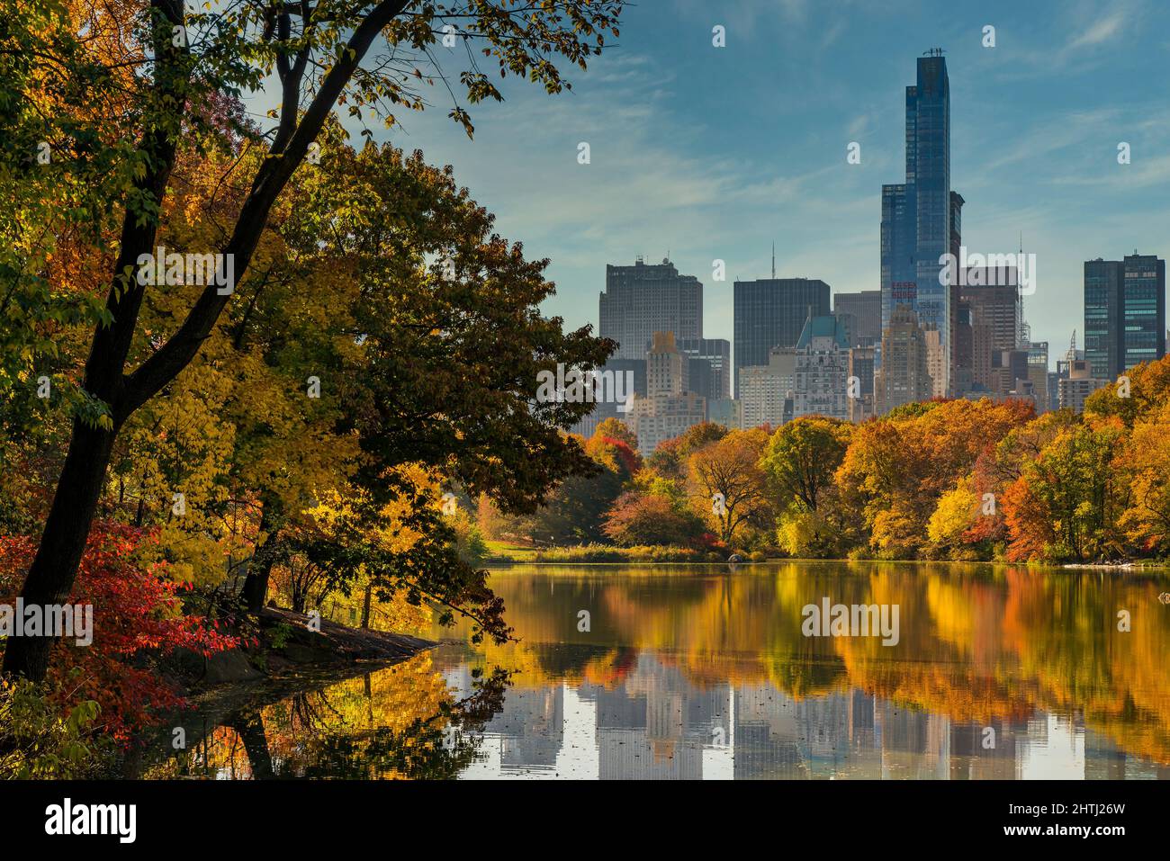 Colori autunnali a Central Park, Manhattan, New York, USA Foto Stock