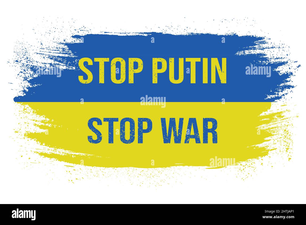 Stop Putin – Stop War. Invasione armata dell'Ucraina. Illustrazione Vettoriale