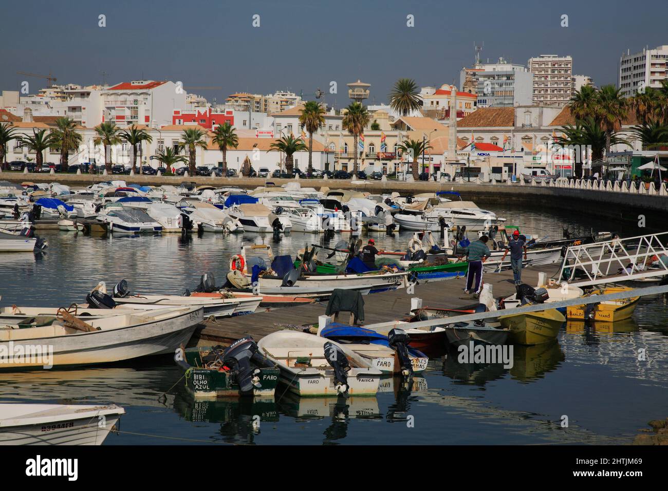 Bootshafen von Faro, Algarve, Portogallo Foto Stock