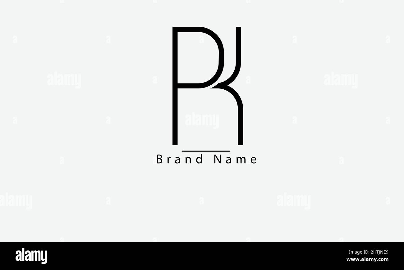 PK KP P K modello di logo vettoriale astratto Illustrazione Vettoriale