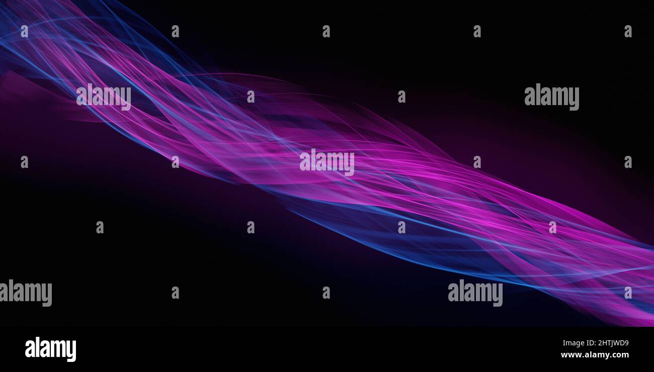 Interessanti linee di twirls luminose flashy Royal Blue colori Trend astratto sfondo Foto Stock