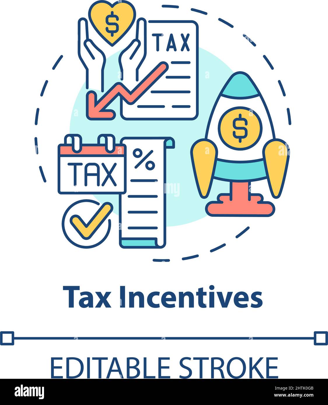 Icona del concetto di incentivi fiscali Illustrazione Vettoriale