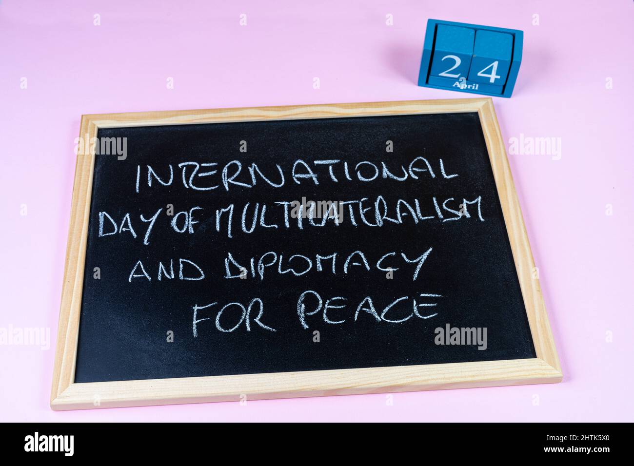 Celebrazione della Giornata Internazionale delle Nazioni Unite del multilateralismo e della Diplomatologia per la Pace, il 24 aprile Foto Stock