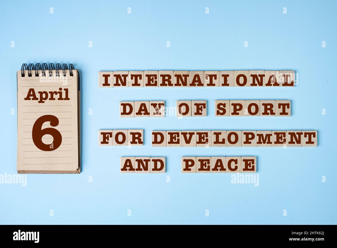 Celebrazione del concetto della Giornata Internazionale dello Sport per lo sviluppo e la Pace delle Nazioni Unite il 6 aprile Foto Stock