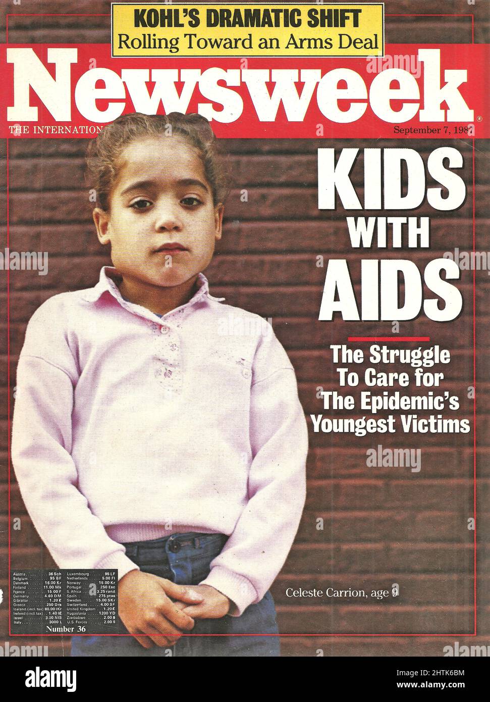 Newsweek cover Settembre 1987 Bambini con l'AIDS la lotta per curare le vittime più giovani dell'epidemia Foto Stock