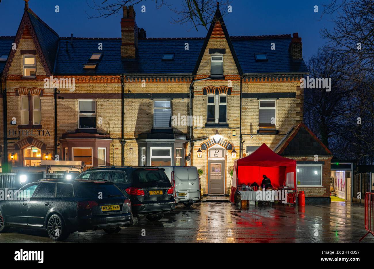 Hotel Anfield, un hotel a tema Liverpool Football Club. Immagine scattata nel dicembre 2021. Foto Stock