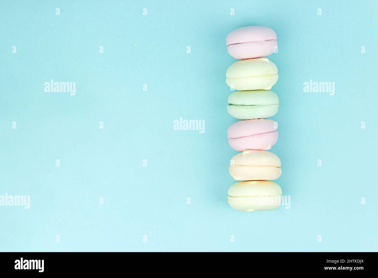 Delizioso dolce marshmallow colorato assomiglia a Macarons Foto Stock