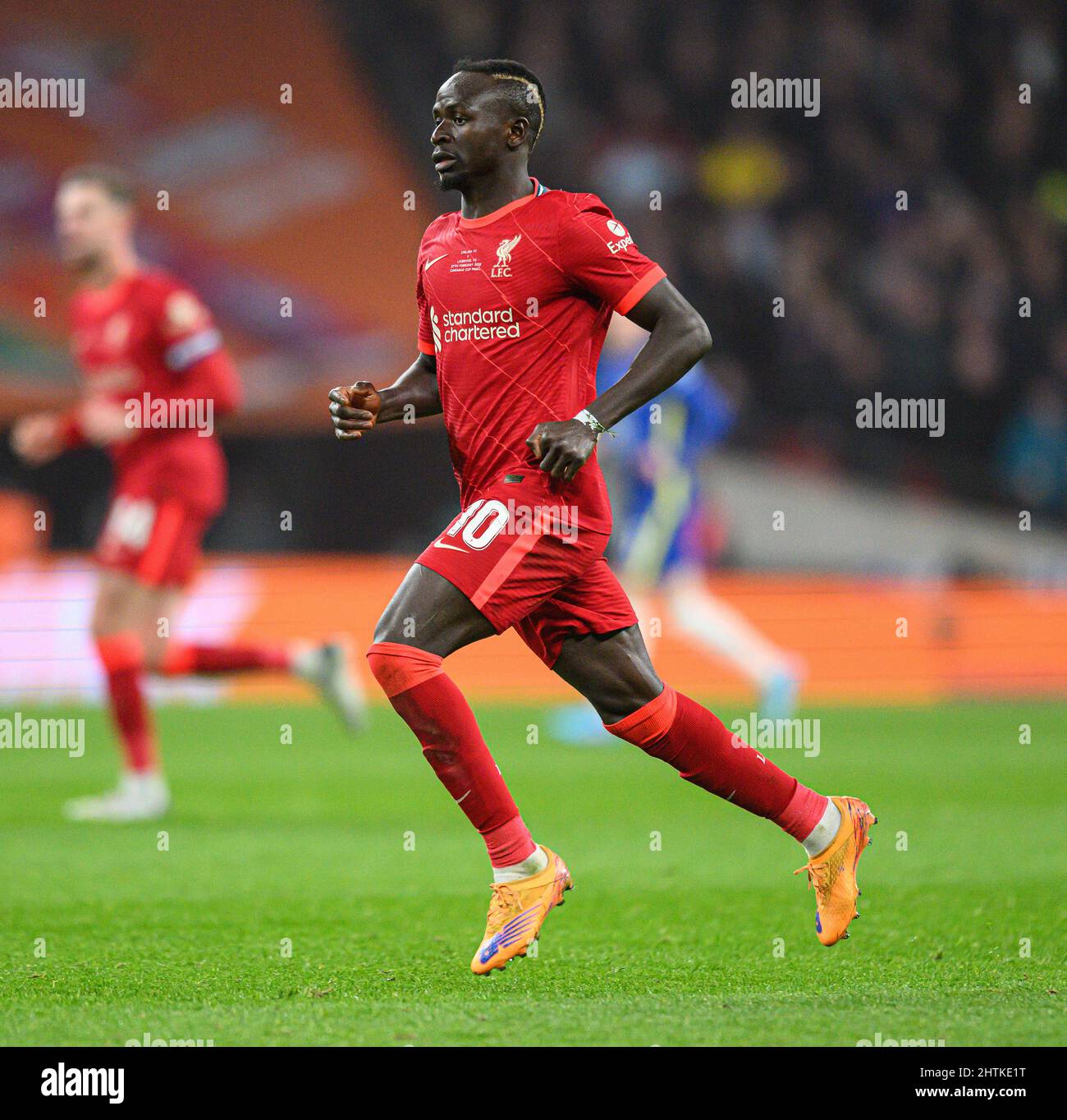 27 Febbraio 2022 - Chelsea contro Liverpool - Coppa Carabao - finale - Stadio di Wembley il Sadio Mane di Liverpool durante la finale della Coppa Carabao allo Stadio di Wembley. Picture Credit : © Mark Pain / Alamy Live News Foto Stock