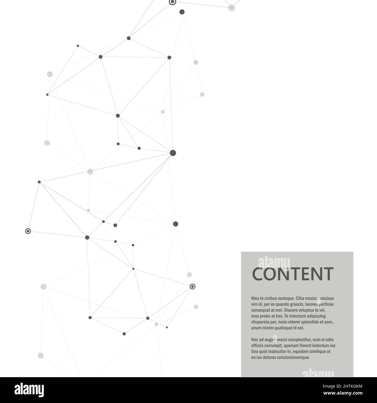 Le molecole astratte collegano il design. Struttura tecnologica degli atomi con elementi di connessione Illustrazione Vettoriale