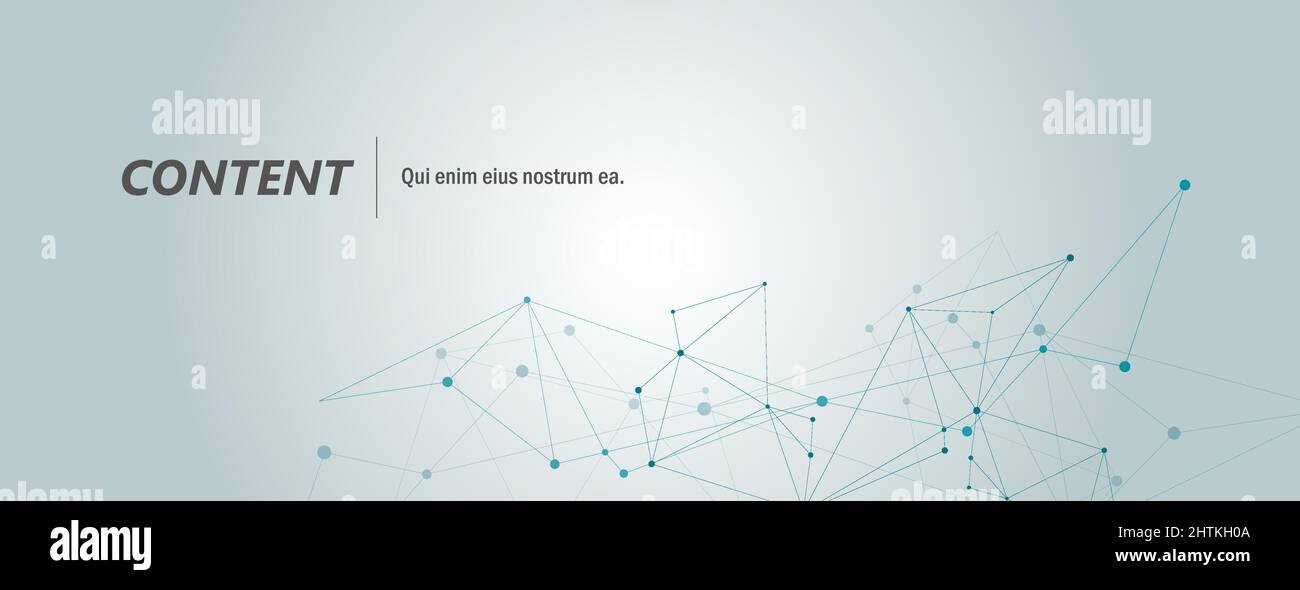 Sfondo orisontale poligonale scientifico con punti e linee di collegamento astratti Illustrazione Vettoriale