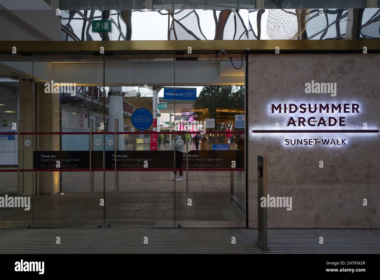 Centri commerciali Milton Keynes nel centro di Milton Keynes e Midsummer Arcade e Midsummer Place Foto Stock