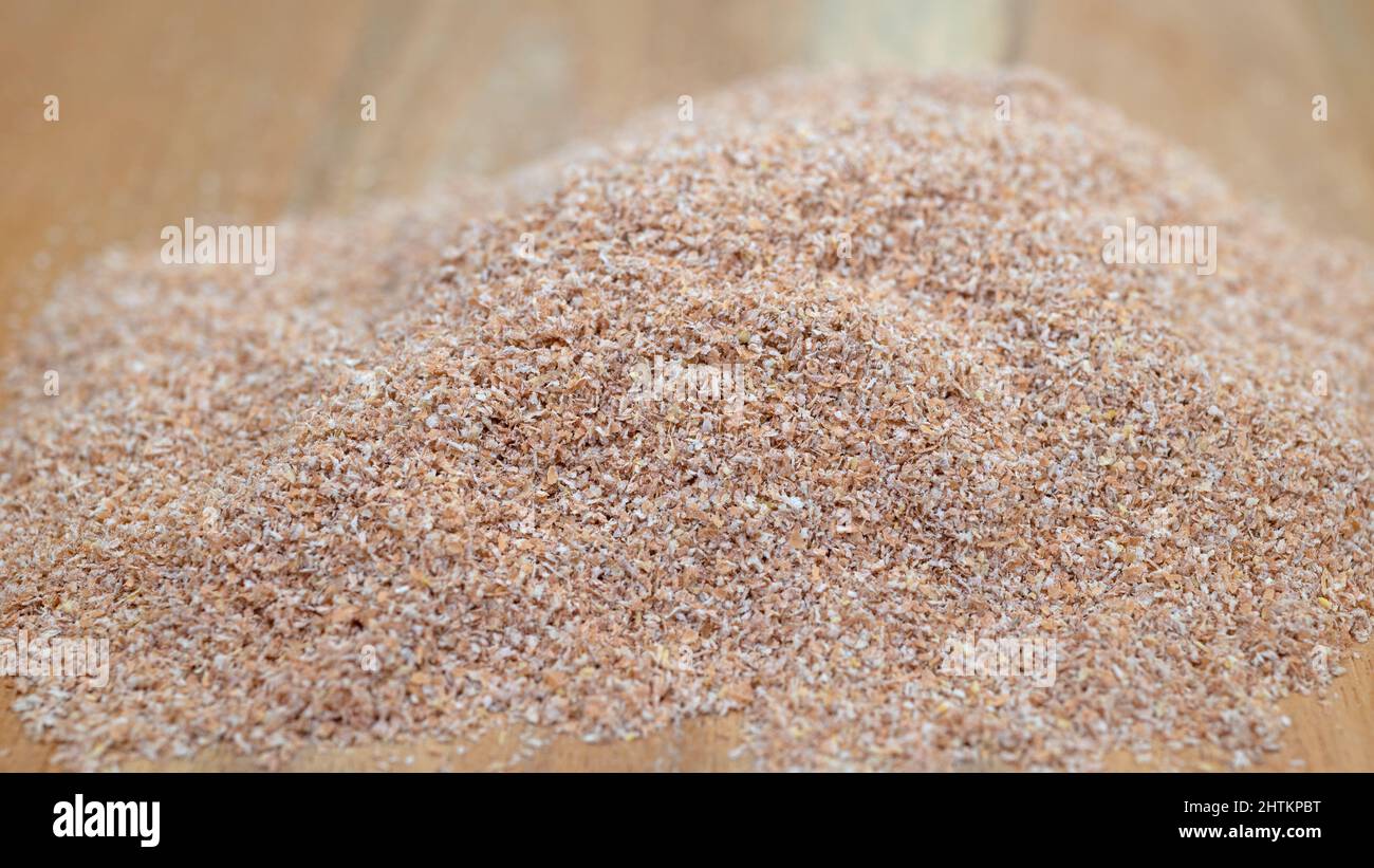 Crusca di grano in un primo piano Foto Stock