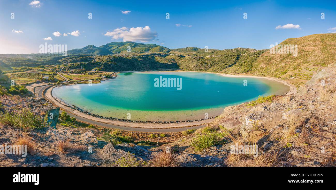 Isola di Pantelleria, Sicilia, Italia. Lago vulcanico Venere Foto Stock