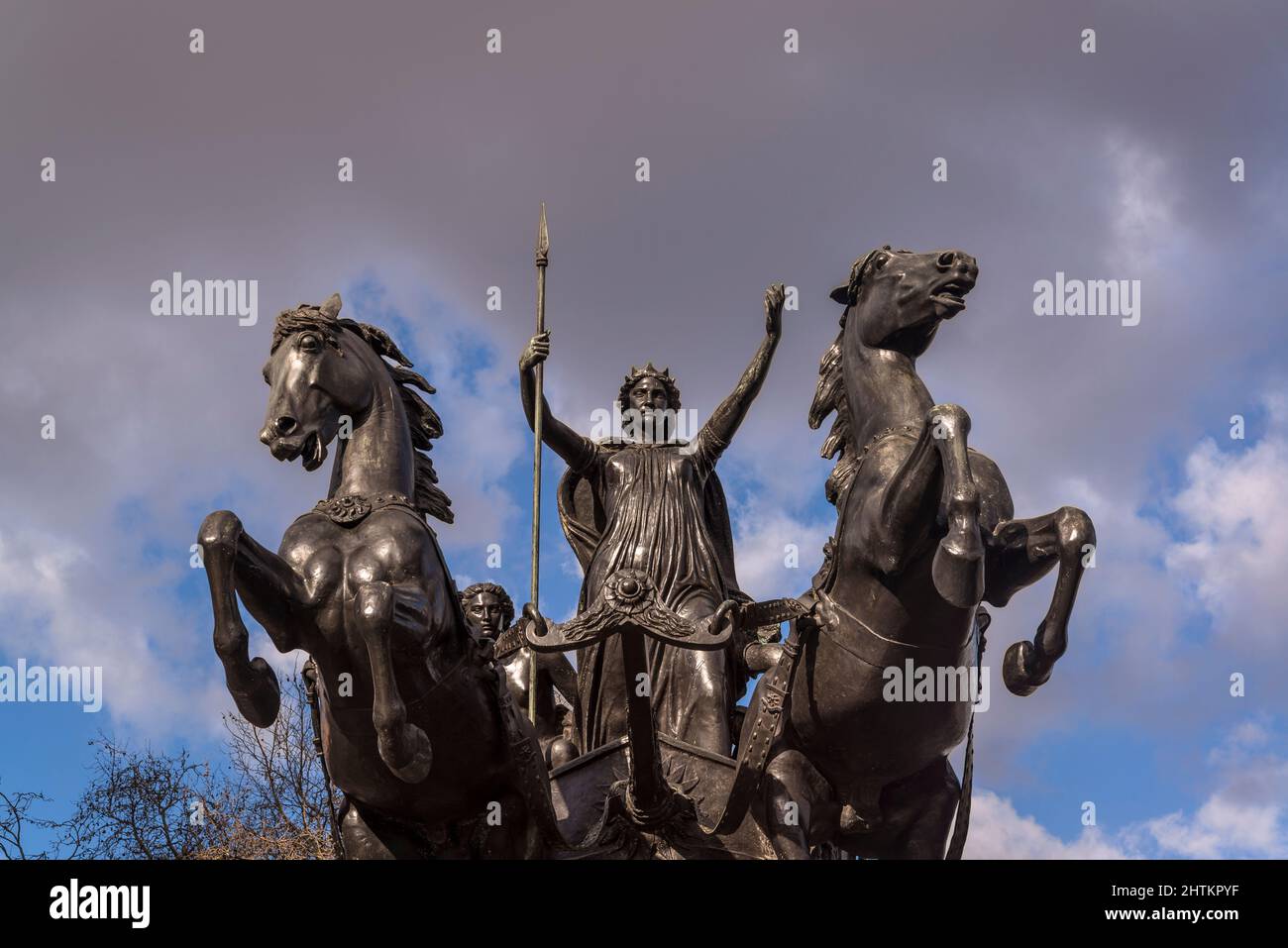 Boadea e la sua statua delle Figlie, una regina della tribù britannica degli Iceni che guidò una rivolta contro l'Impero Romano nel 60 d.C., Westminster Bridge, Londo Foto Stock