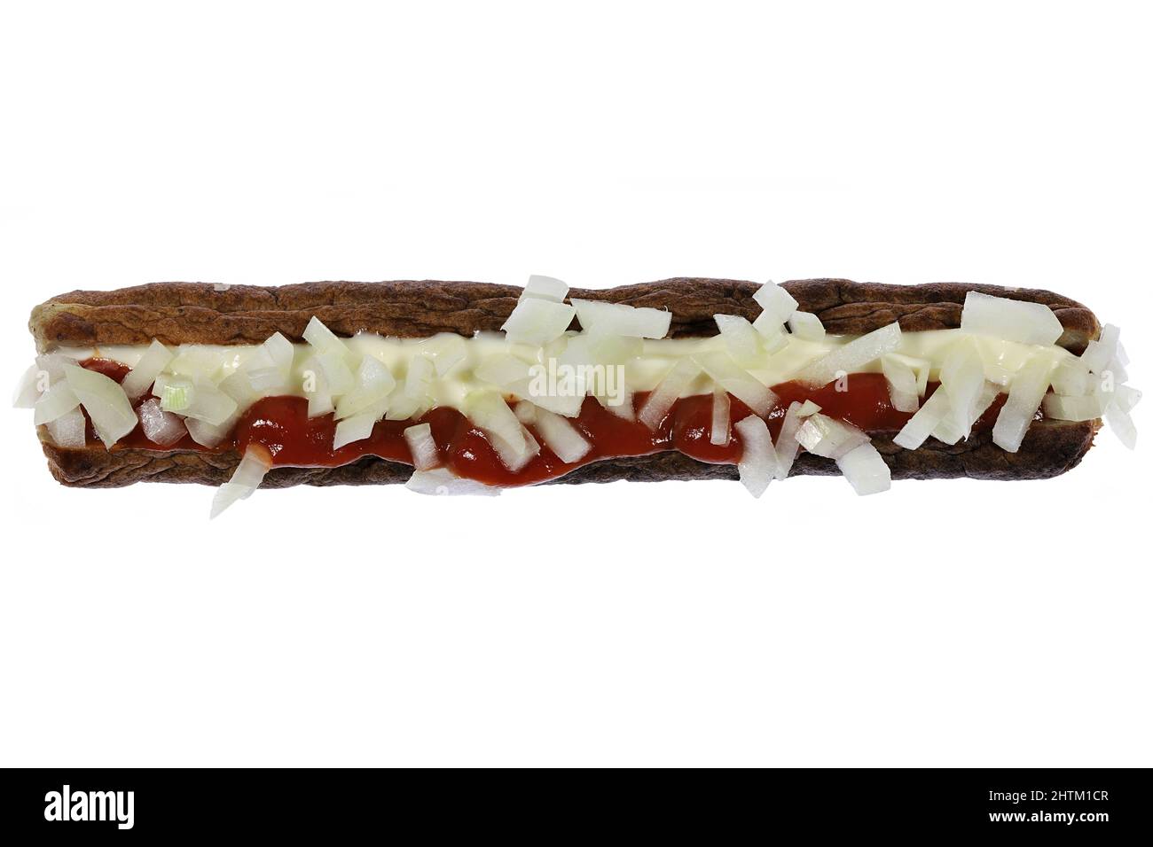 Olandese frikandel speciaal isolato su sfondo bianco Foto Stock