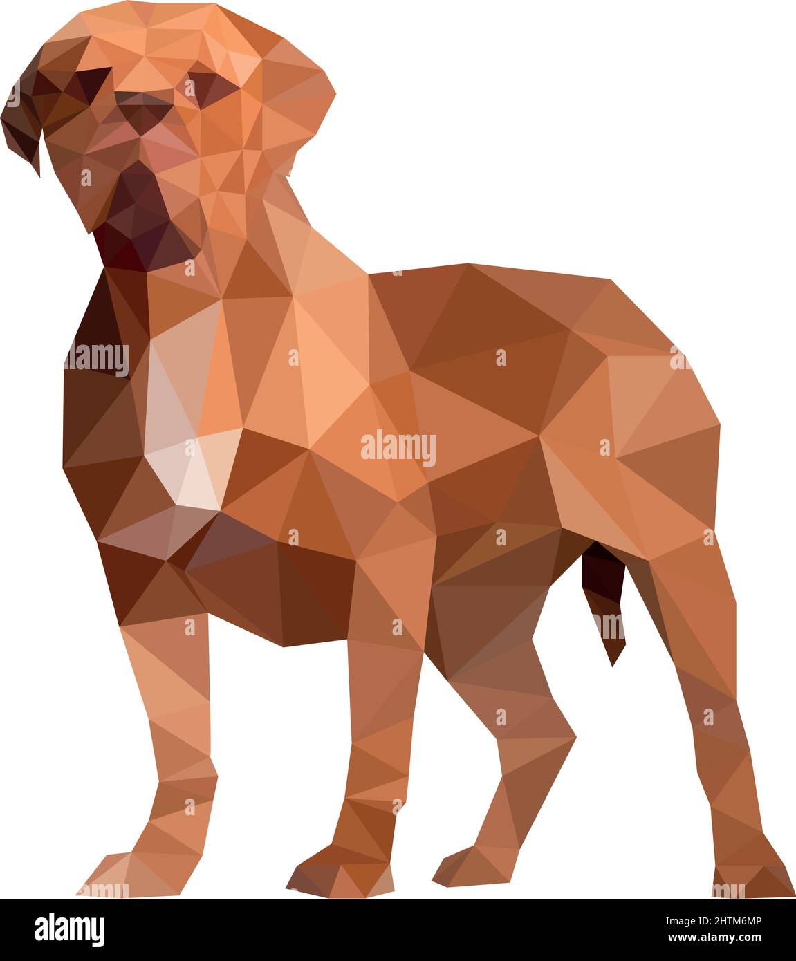 Ritratto di in piedi nel rottweiler del profilo, illustrazione poligonale vettoriale Illustrazione Vettoriale