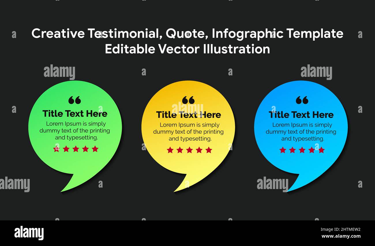 Creative Testimonial banner, quote , infografica, Banner Template Editable Vector Illustration Illustrazione Vettoriale