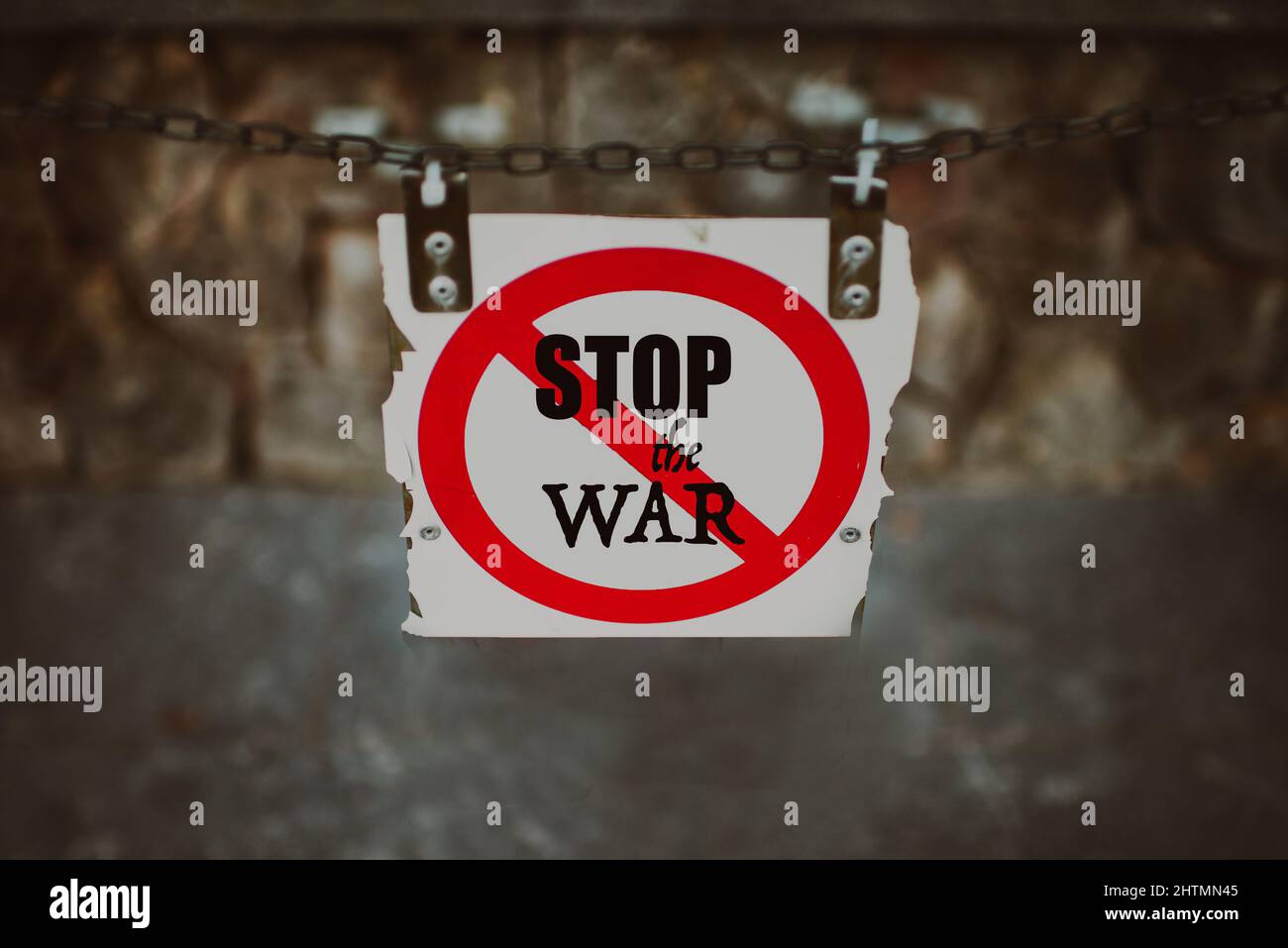 Illustrazione creativa e originale della foto di Stop the War Foto Stock