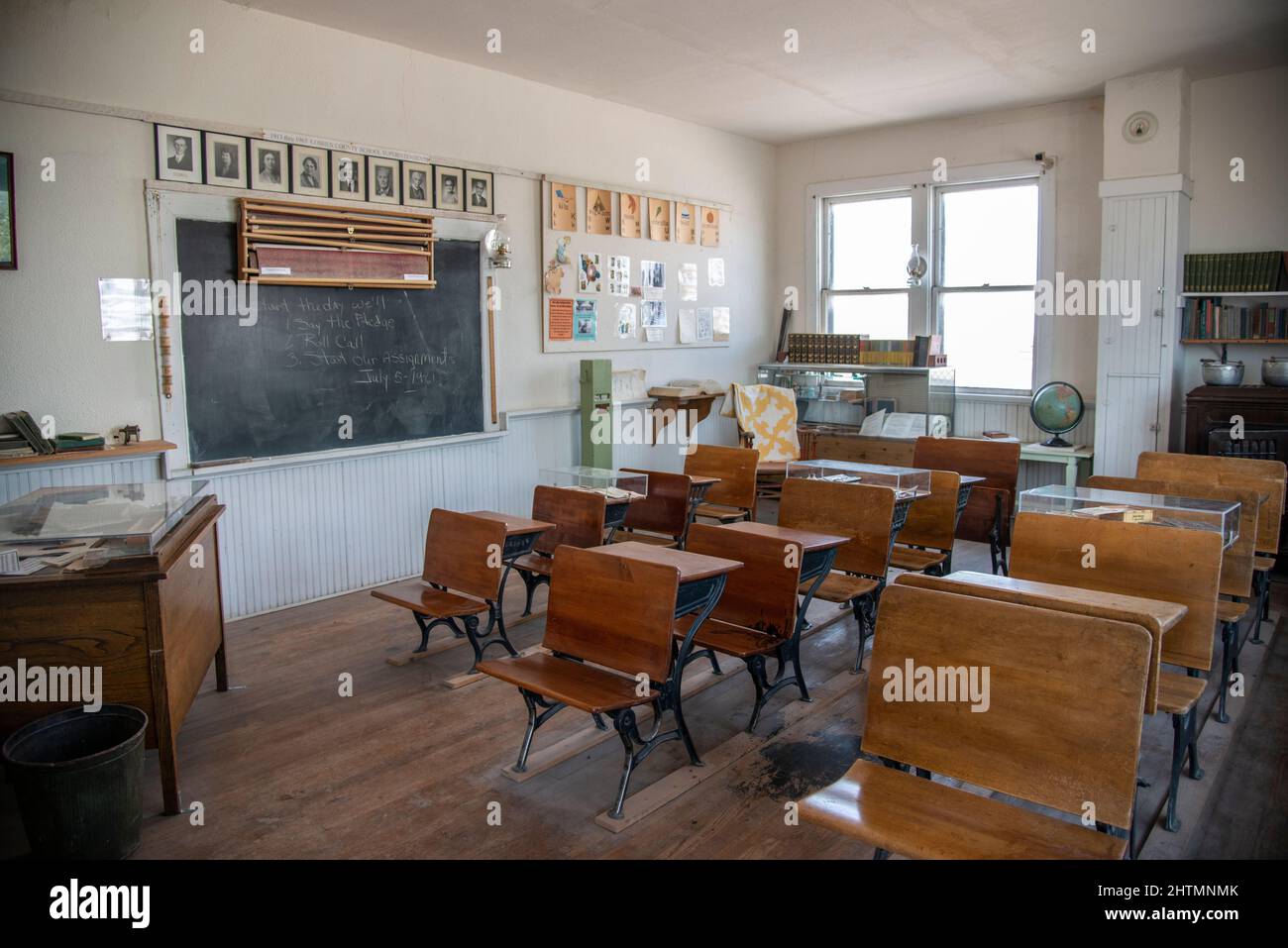 Una casa scuola camera al Torrington, Wyoming Homestead Museum Foto Stock