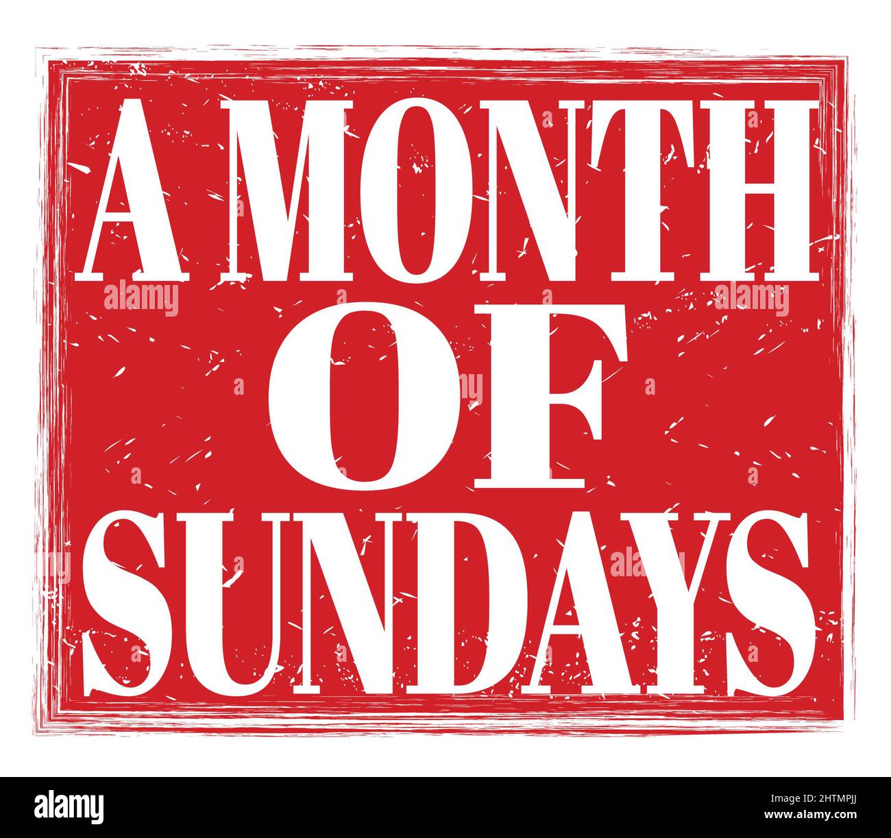 Un MESE DI DOMENICA, scritto su un segno rosso grungo francobollo Foto Stock