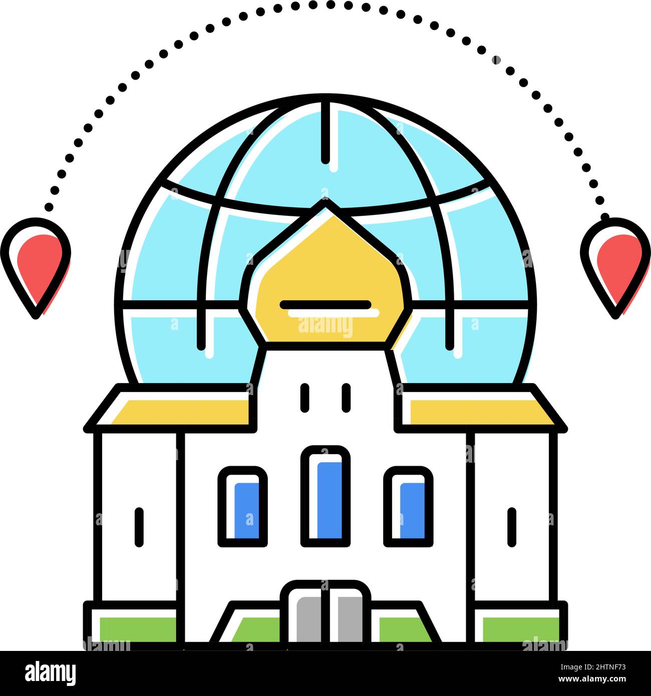 immagine vettoriale dell'icona del colore del turismo culturale Illustrazione Vettoriale