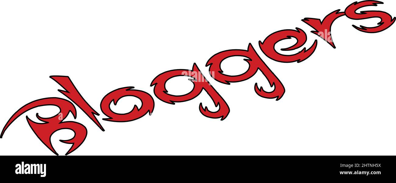 Illustrazione del segno di testo dei blogger Illustrazione Vettoriale
