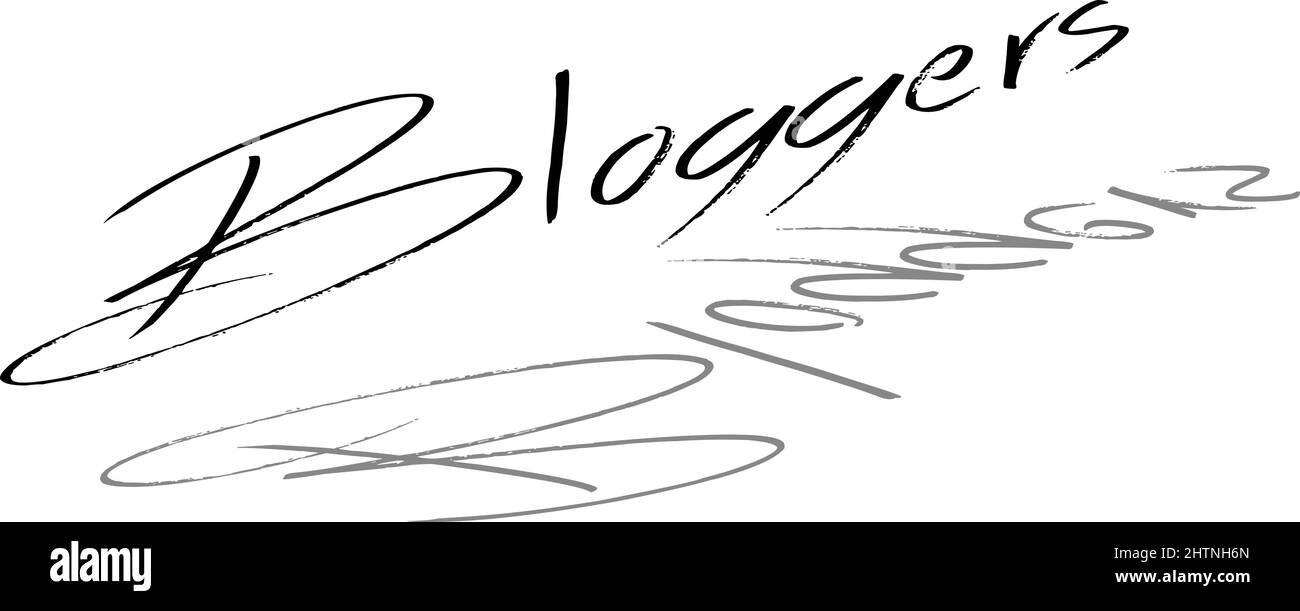Illustrazione del segno di testo dei blogger Illustrazione Vettoriale
