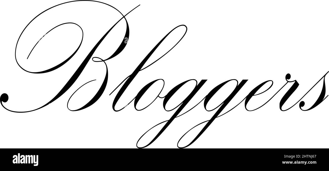 Illustrazione del segno di testo dei blogger su sfondo bianco Illustrazione Vettoriale