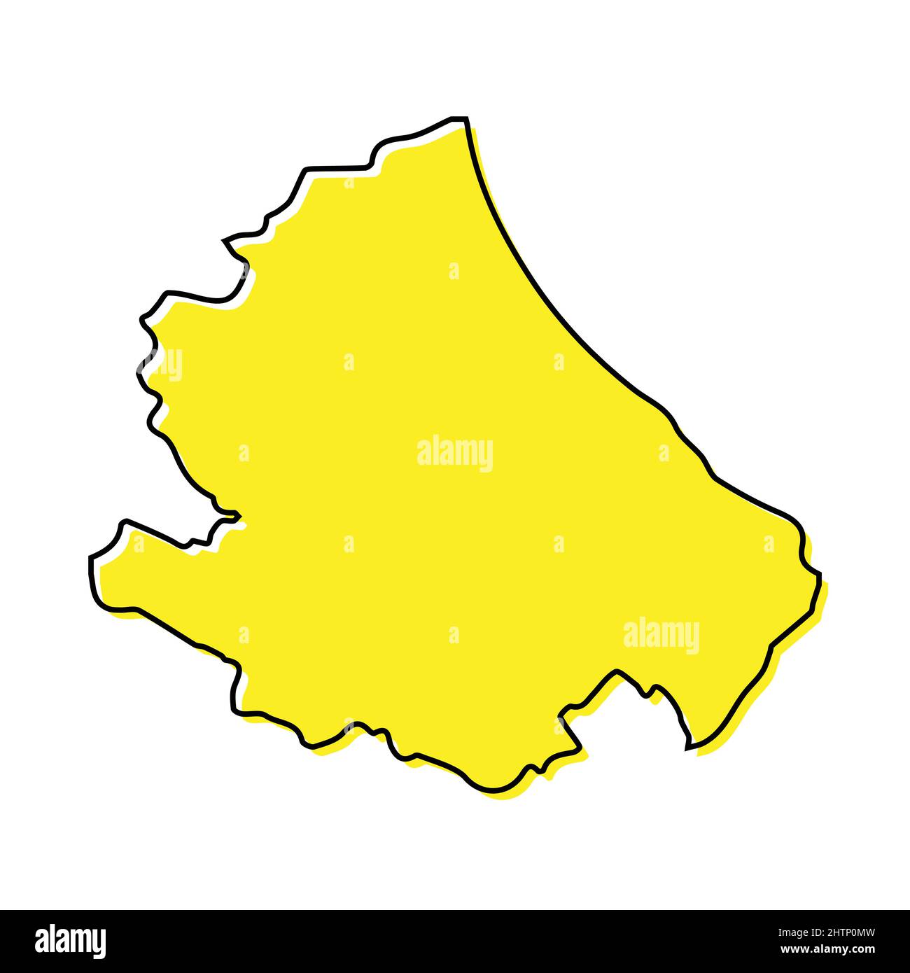 Semplice mappa dell'Abruzzo è una regione d'Italia. Design minimalista stilizzato Illustrazione Vettoriale