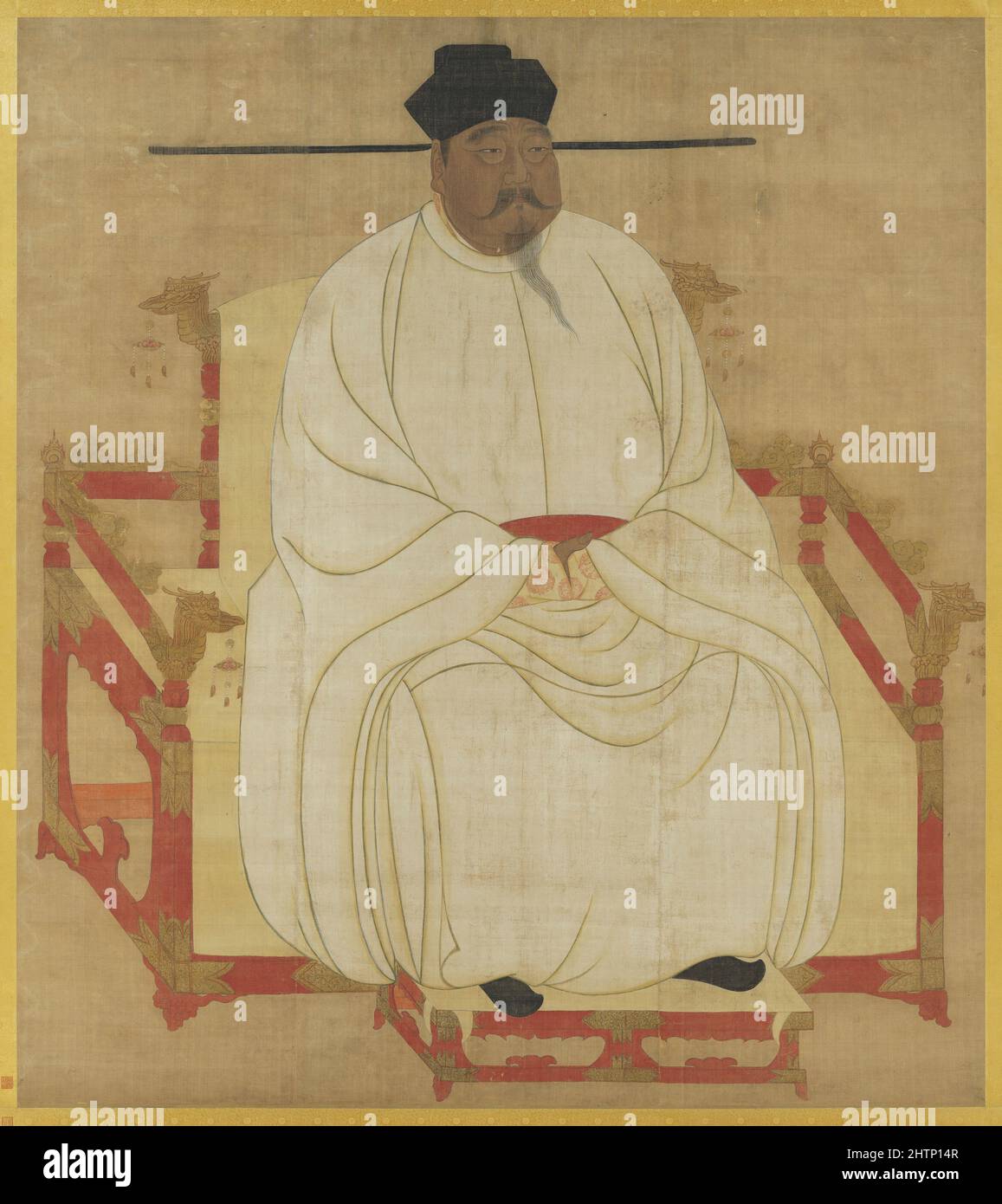 Ritratto dell'imperatore Taizu di Song (927 - 976), il fondatore e primo imperatore della dinastia Song della Cina Foto Stock