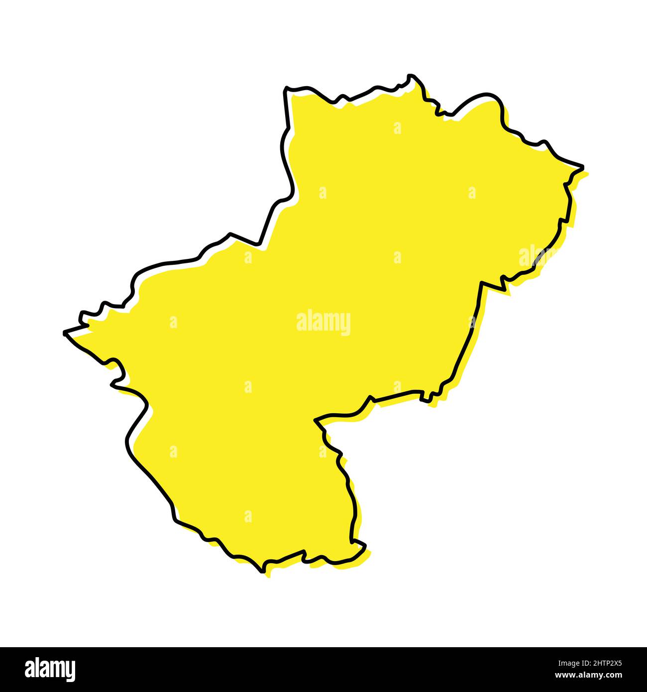 Semplice mappa del Pays de la Loire è una regione della Francia. Design minimalista stilizzato Illustrazione Vettoriale