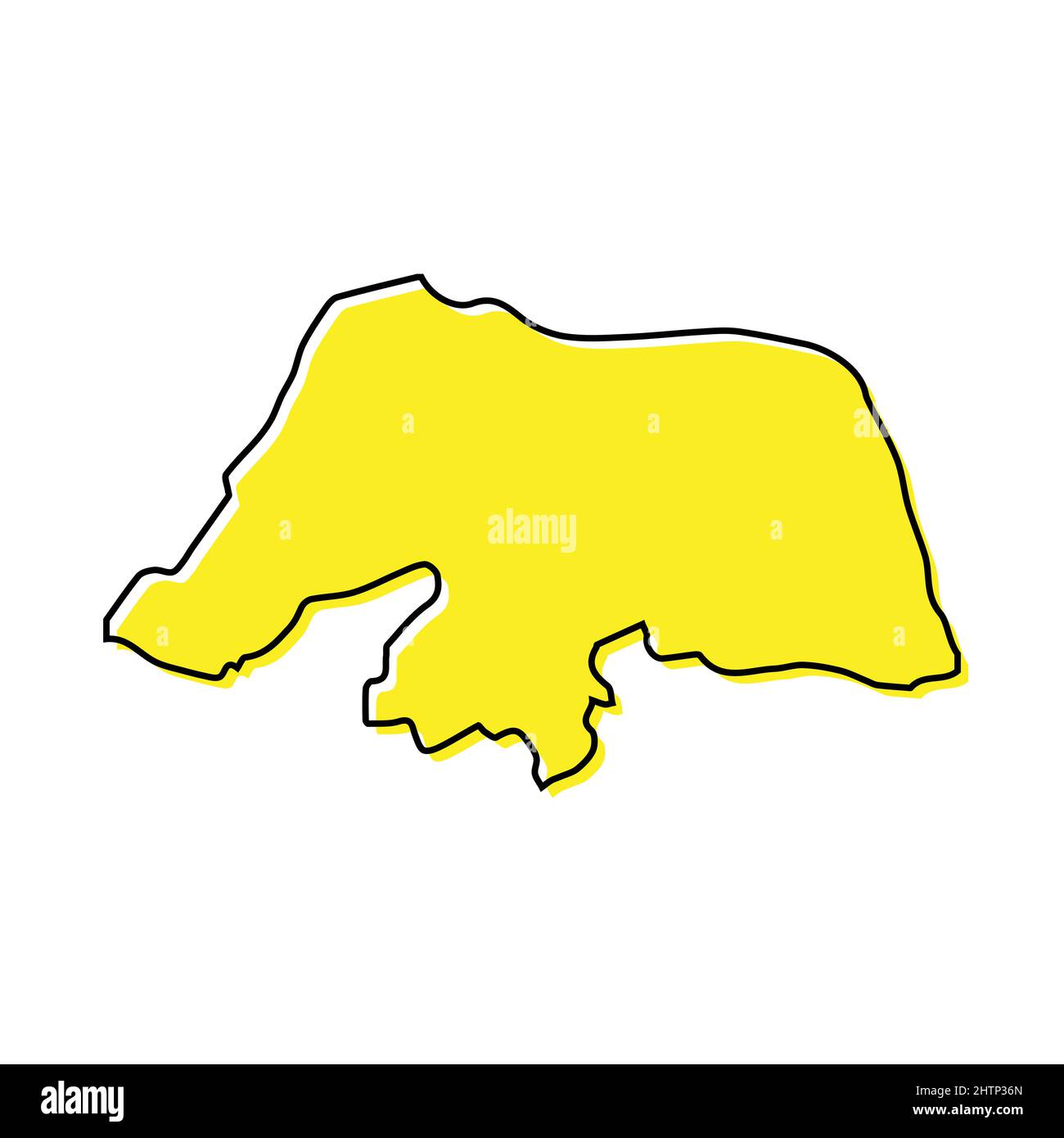 Semplice mappa del Rio Grande do Norte è uno stato del Brasile. Design minimalista stilizzato Illustrazione Vettoriale