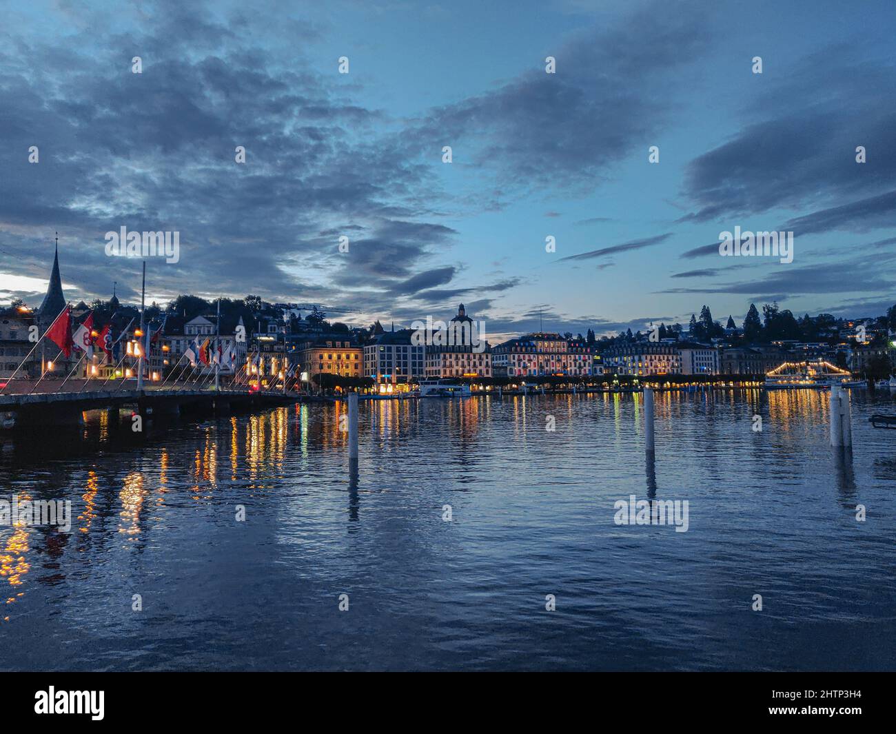 Tramonto a Lucerna Svizzera. Foto Stock